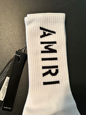Amiri Stencil LOGO Crew Ribbed Socks Size 43-44 ( Size 10-11 Amiri Stencil LOGO Crew Ribbed Socks Size 43-44 ( Size 10-11