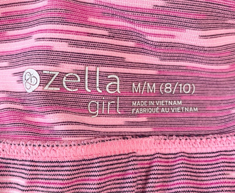 Sutiã esportivo Zella Girl rosa e cinza costas cruzadas tamanho médio (8/10) - Imagem 4 de 4