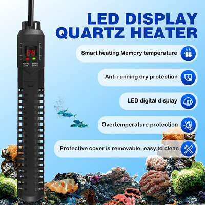 500W 100-400L Aquarium Heizung Aquarienheizer 20-34  LED Anzeige Mit Schutzhülle