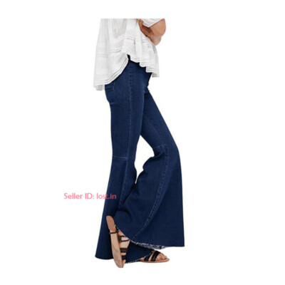 本日までHIGH WAIST BELL-BOTTOM DENIM PANTS Womens High Waist Flare Bell Bottom Denim Pant Slim Bootcut Jeans