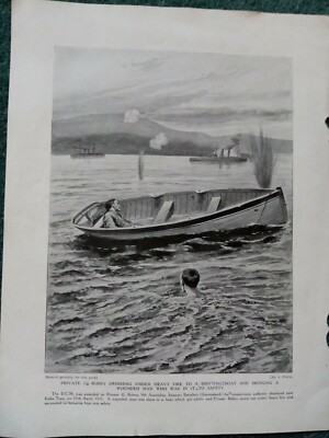 Sa56 Ephemera ww1 Picture private g robey 9th Australian kaba tepe 1915 d c m 