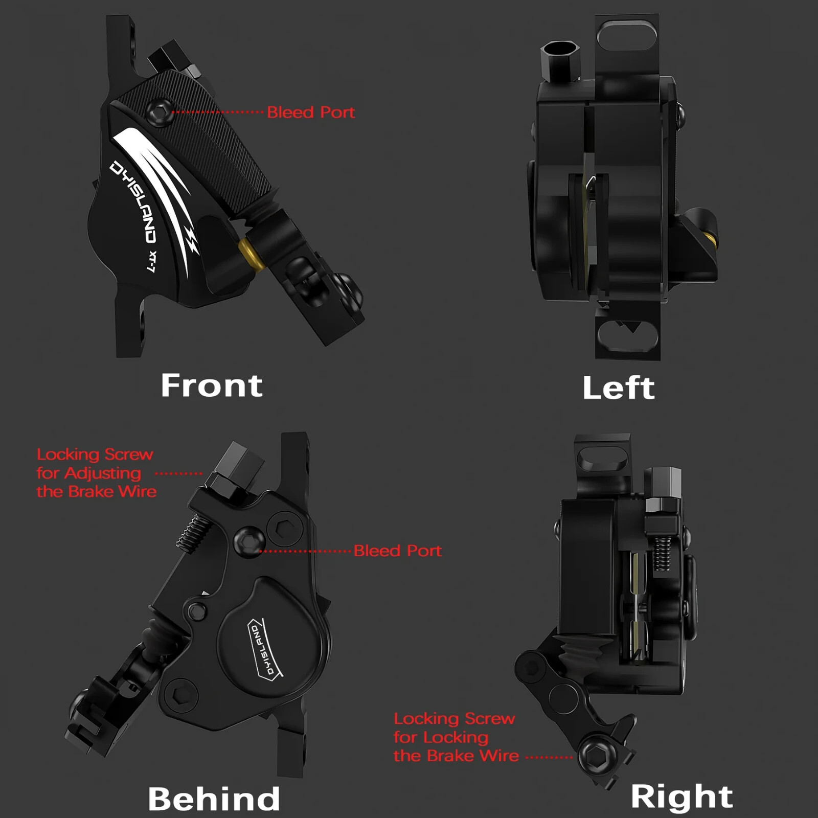 Genuine New DYIsland XT-7 Cable Operated Calipers , Front & Rear