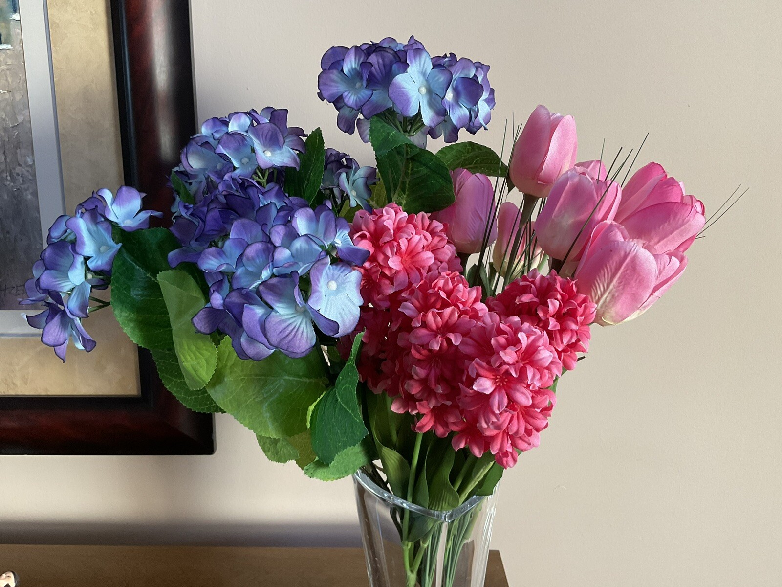 Artificial Spring Flowers ~ Hydrangea ~ Hyacinth ~ Tulips ~ Bouquet