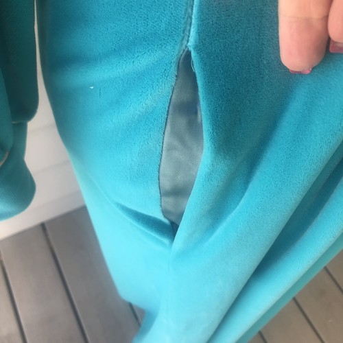 NWT Pierre Cardin Vintage Women’s Small Turquoise Plush Velour Robe Zipper - Picture 5 of 8