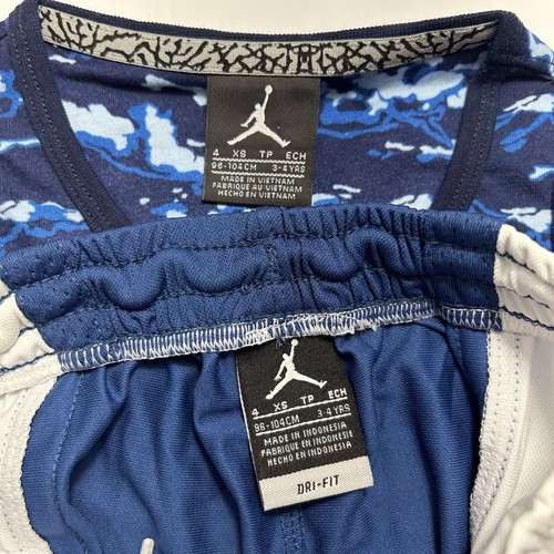 Jordan Boys Tank Top & Dri-Fit Shorts Set Outfit Sz 4 6 Blue White - Picture 6 of 7