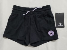 Converse Shorts Girls Size 6x Black Logo Adjustable Drawstring Waist New Tags