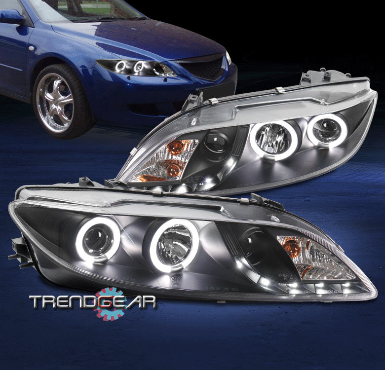 For 2003-2006 Mazda 6 Mazda6 LED Halo Projector Headlights