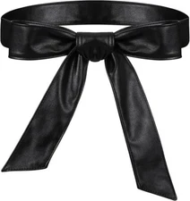 Women Leather Wrap Belt Obi Waist Fashion Tie Belt PU Sash for Dress Coat