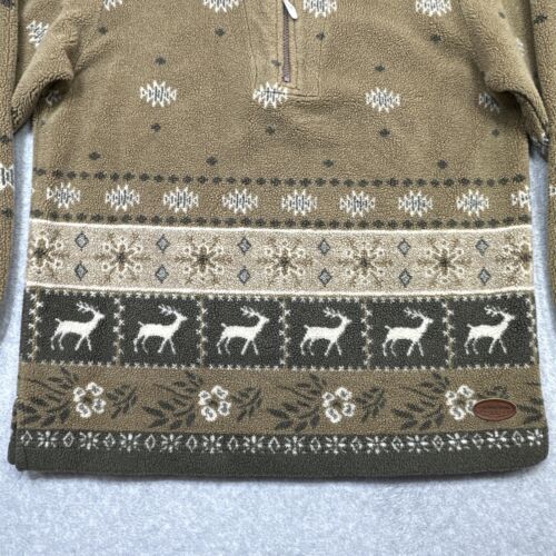 Woolrich Fleece Pullover Women Small Brown Aztec Deer Pattern Southwest Cozy - Picture 4 of 13