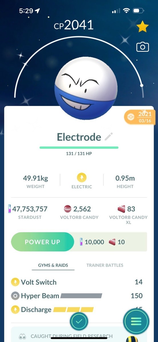 Shiny Electrode Lvl 40CP + Dbl Moves - Pokmon Go - Registered or 30 Day  Trade | eBay
