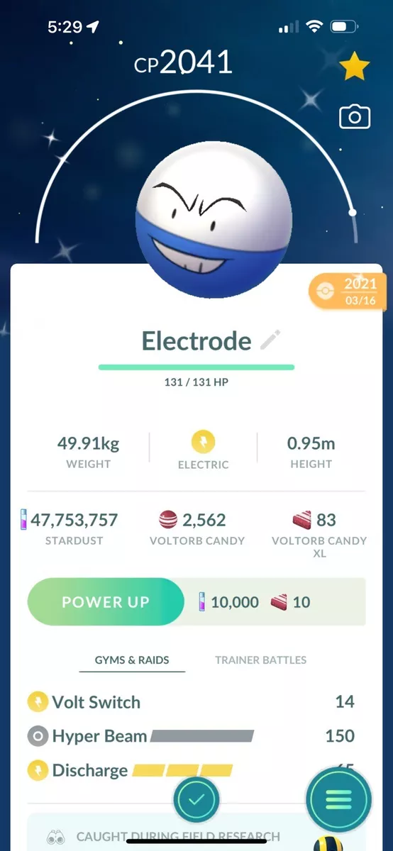 Shiny Voltorb Pokemon Trade Go