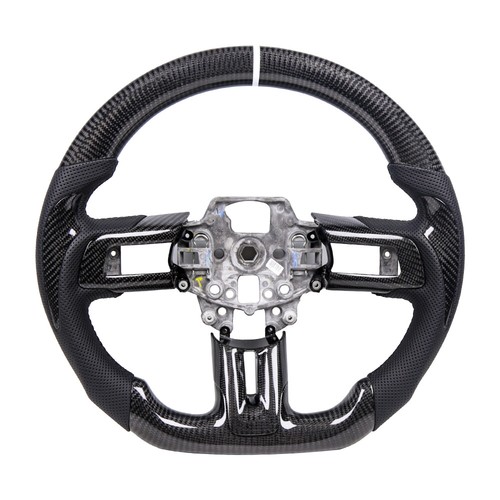 Kyostar Steering Wheel Car Carbon Fiber Flat Sport For Ford Mustang 2015-2017 - Picture 1 of 9