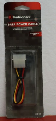 New RadioShack Sata Power Cable 4-pin Molex To Sata (278-030). TEG NO. 94P