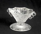 Fenton Wistaria Candle Holder Frosted Vine Pressed Glass Beaded Handle 8 Panel