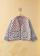 Handmade Cotton Quilted Jacket Patchwork Kimono Style Kantha Women's Boho Coat