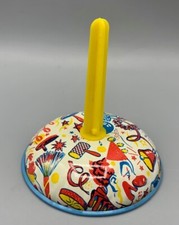Clown Metal Noise Maker New Years Stars Vintage Yellow Plastic Handle Party Nice