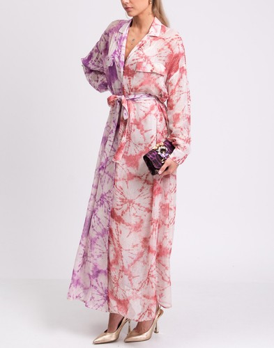 RRP €371 ROCOCO SAND Maxi Shirt Dress Size S Collared Belted Colour Block - Picture 3 of 10