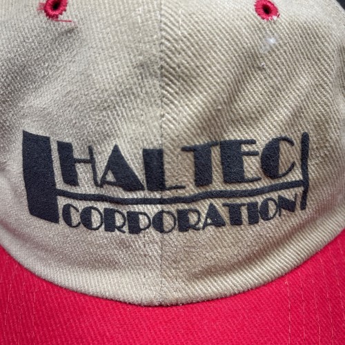 Vintage Haltec Corporation Brown Red Trucker Snapback Mens Hat Cap - Picture 2 of 7