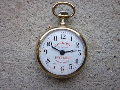 OROLOGIO DA TASCA ROSKOPF CASSA TRENO FERROVIA FERROVIERE CIPOLLA