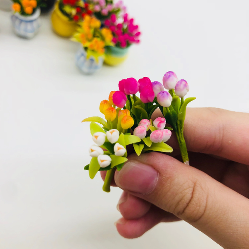 5 Bündel Miniatur Blume Tulpe, Miniatur Garten Puppenhaus 1:12 - Bild 2 von 4