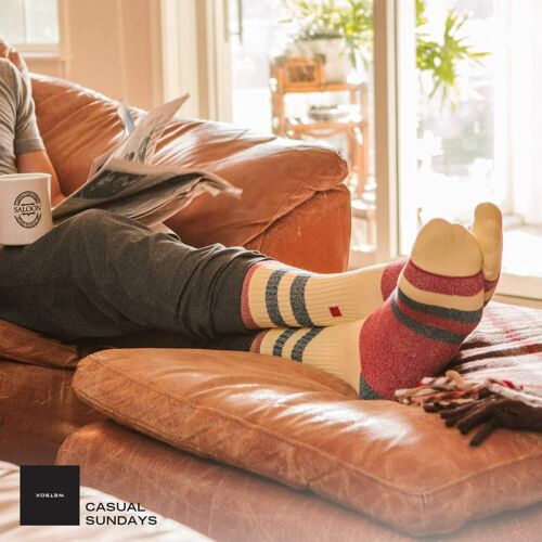 3 Pair WETSOX Sundays Men's - Women's Crew Soft Micro Modal Cotton Socks - Picture 3 of 10