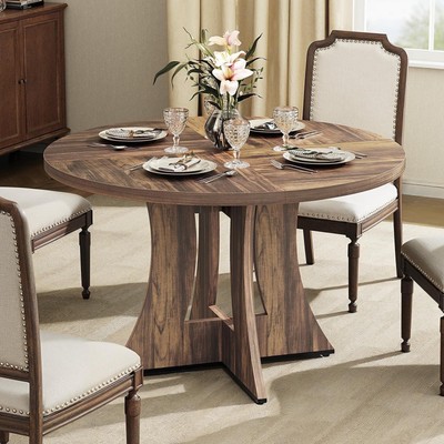 Modern 47'' Round Dining Table For 4 Persons Table For Dining Room Kitchen