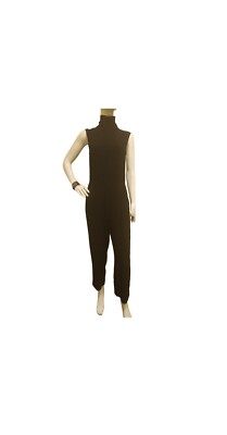 Club Monaco Womens Sleeveless Tie Neck Wide Leg Jumpsuit Black Size 2