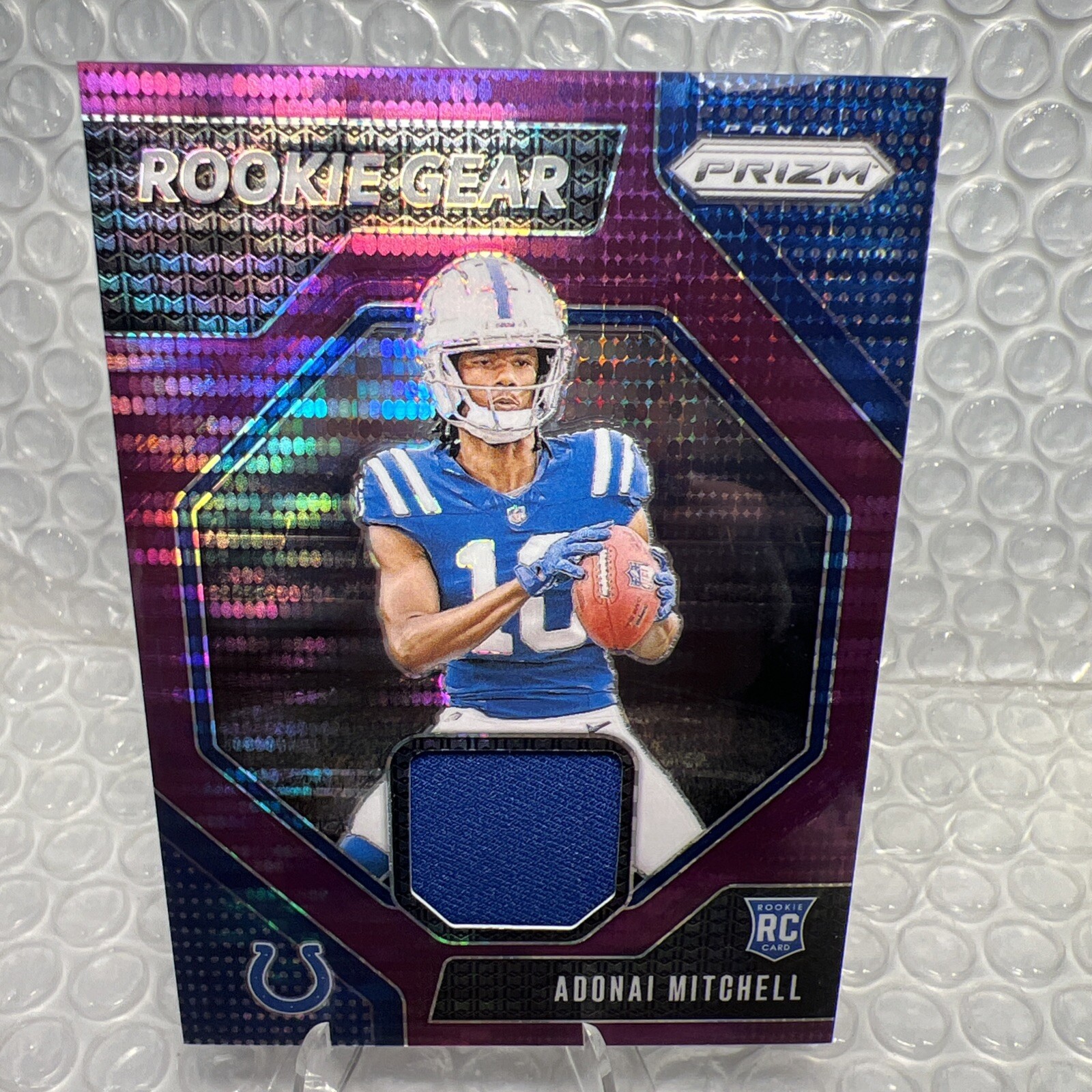 2024 Panini Prizm - Rookie Gear Purple Pulsar Prizm RG-AML Adonai Mitchell MEM