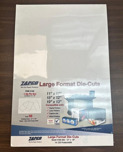 ZAPCO 2108- LARGE FORMAT DIE-CUTS  50 SHEETS- PIE BOX - Picture 1 of 4