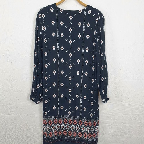TRENERY Womens Black/White/Coral Long Sleeve Dress Size 8 - Picture 5 of 6