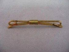 Nice DIAGONAL LINES ETCHED FRONT Vintage Men's Gold Tone Tie Collar Bar ~ 2.5" ~