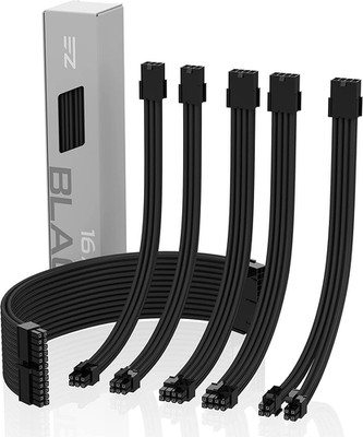 PSU Cable Extension Kit Sleeved Cable Custom Power Supply Sleeved Extension 16 A