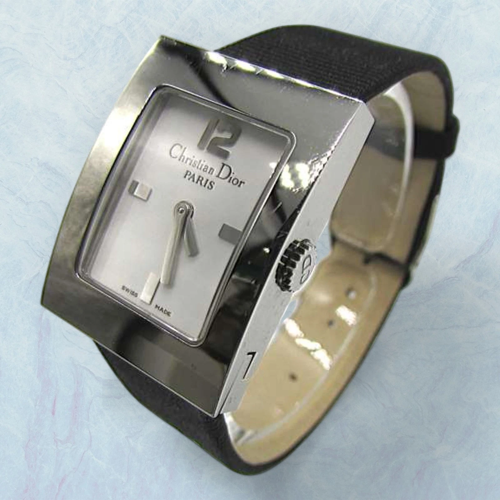 CHRISTIAN DIOR D78 109 Malis montre bracelet à quartz carrée femme authentique 3415