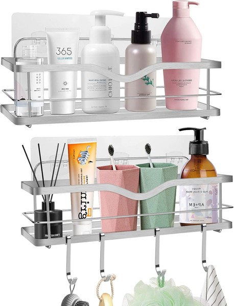 Duschkorb Duschablage Edelstahl Ohne Bohren: 2 Pack Dusche Ablage Shampoo-image