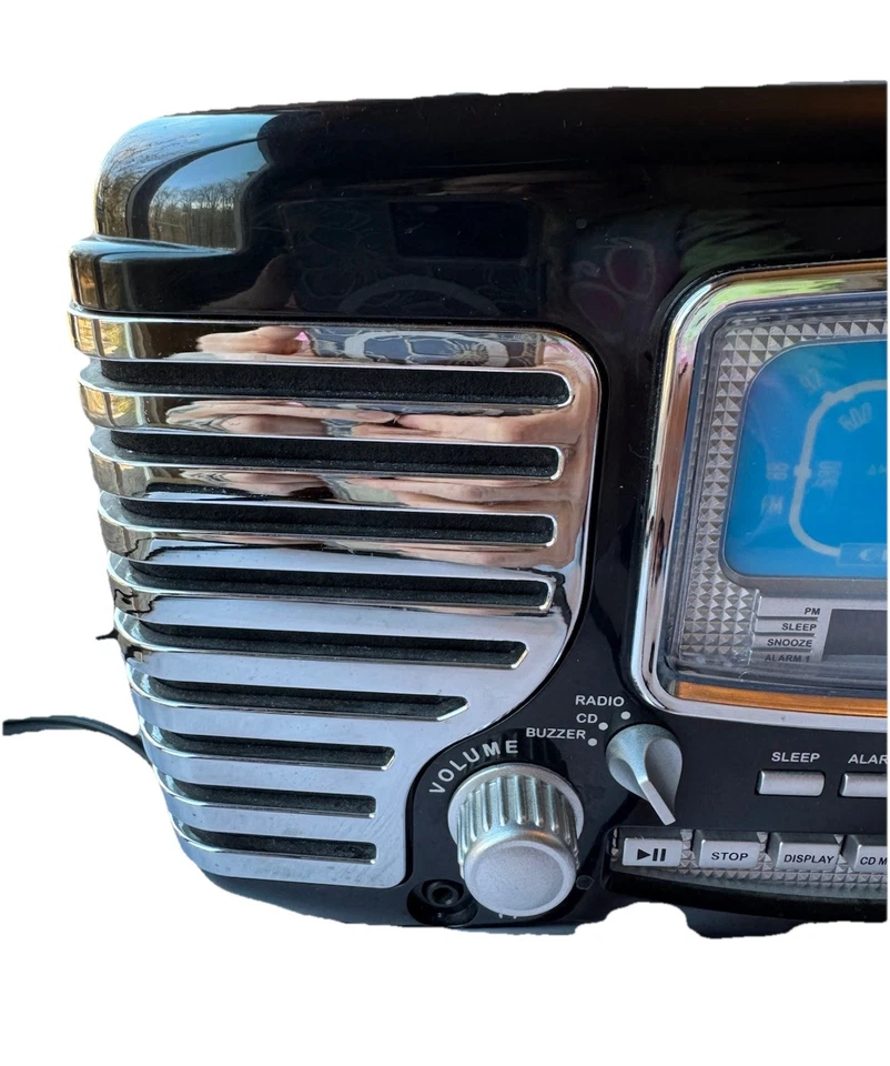 Crosley Cosir CR612-BK Reloj despertador digital dual Reproductor de CD Radio AM/FM Negro Foto 3 de 4