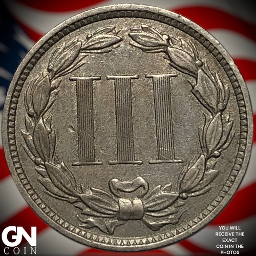 1874 3 Cent Nickel Piece Z6566 - Picture 2 of 2