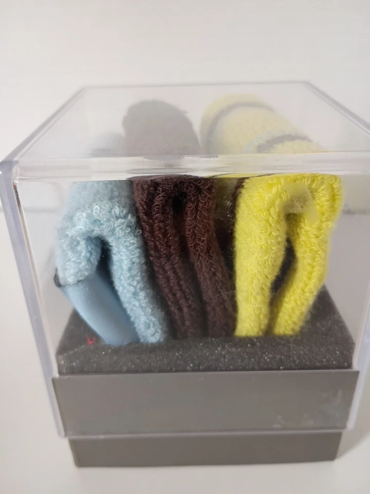 Vintage Nike Timing Watch Terry Cloth Cuffs Wristbands yellow,brown,blue - Image 2 of 4