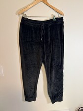 Victoria's Secret Pink Velour Sweatpants Size Large Black