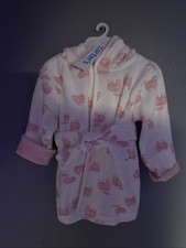 Carter  s Baby Girl Clothes Pink Lamb Hooded Bath Robe 0-9 Month