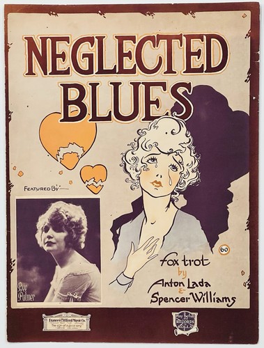 vintage NEGLECTED BLUES sheet music BLACK songwriter SPENCER WILLIAMS ~ 1921
