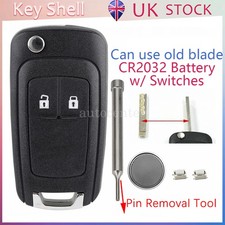 Flip Key Fob Case 2 Button Replacement For Vauxhall Opel Astra J Corsa Insignia