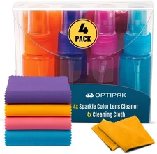 OPTIPAK Sparkle Color Lens Cleaner Spray Kit with Vinyl Flip-Top Pouch