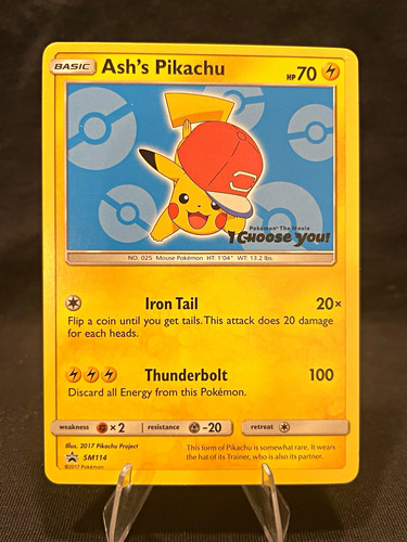 Pokémon TCG Ash's Pikachu SM113 Black Star Promo Regular EN 2017 NM