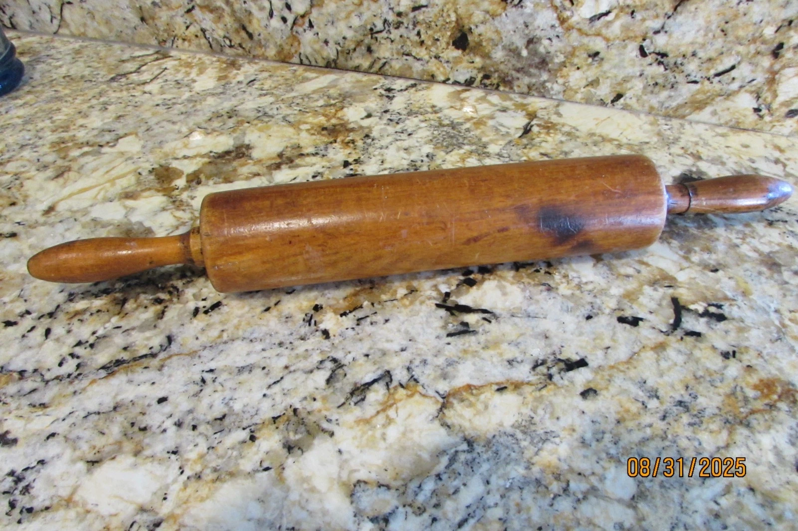 Vintage Primitive Farmhouse Wood Rolling Pin 18"” X 2-1/2” Roller, Kitchen