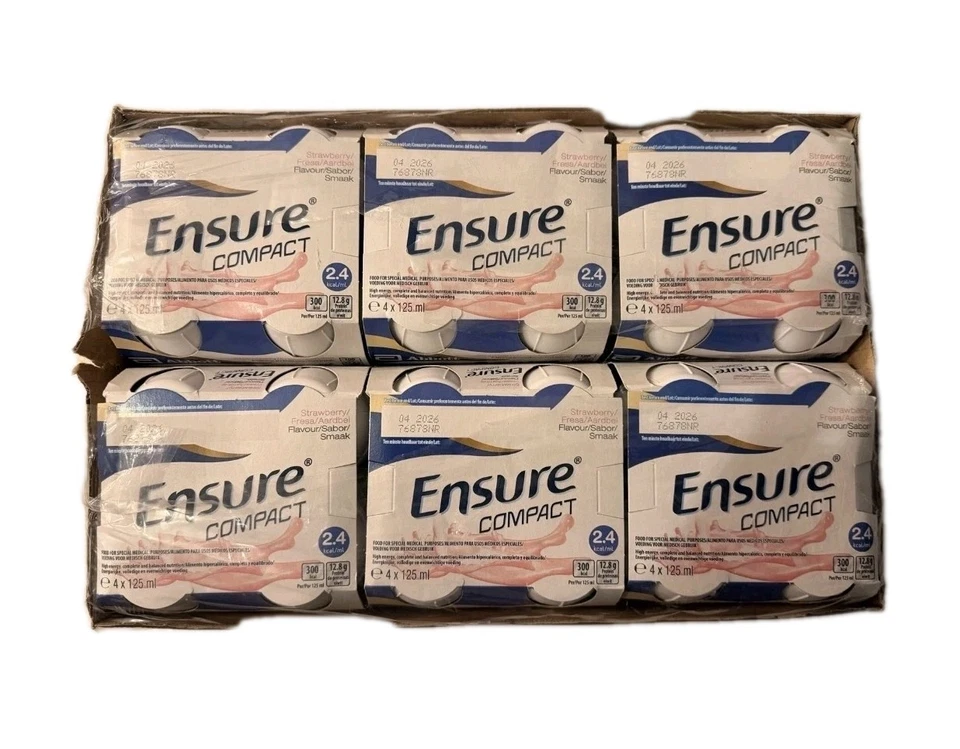 Ensure Compact 125ml Strawberry Nutritional Drink 24 Pack, Exp 04/26
