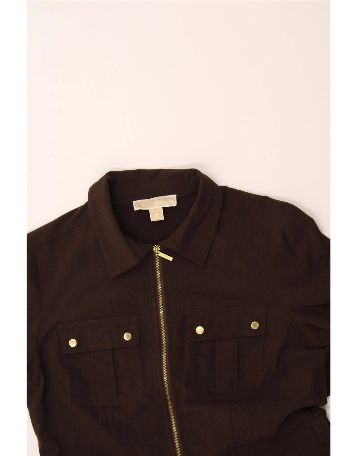 MICHAEL KORS abito tubino donna manica 3 4 UK 12 medio marrone poliestere BT01