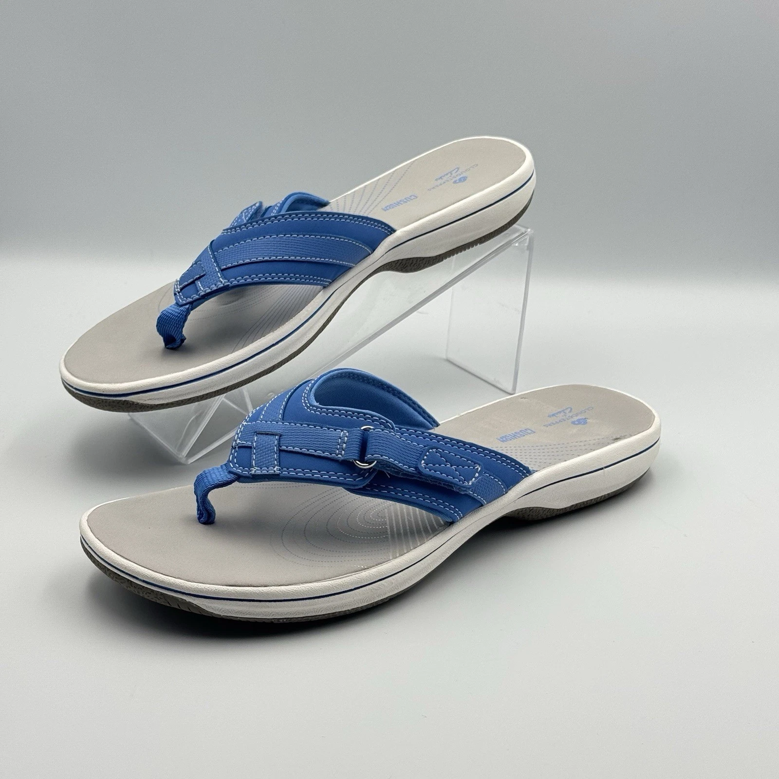 Infradito Clarks Cloudsteppers Breeze mare donna blu grigio taglia US 8