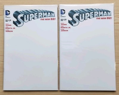 Superman New 52 #32 - Blank Sketch Variant Cover - DC Comics Lot Of 2-  Krypto