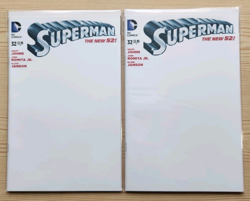 Superman New 52 #32 - Blank Sketch Variant Cover - DC Comics Lot Of 2-  Krypto