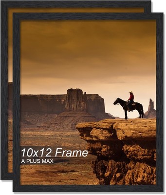 A PLUS MAX 10x12 Picture Frame Set of 2, Black Engineered Wood 10x12,